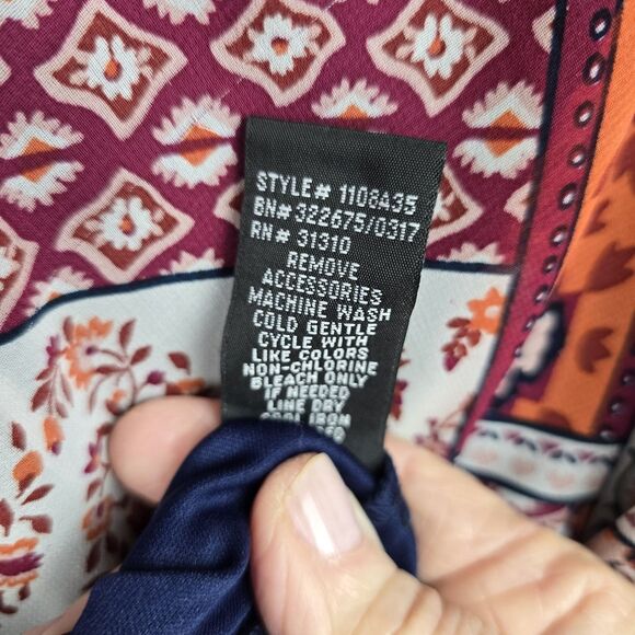 By & By Sun Dress Womens S Orange Blue Patchwork Colorful Lined Shoulder Straps - Picture 7 of 15